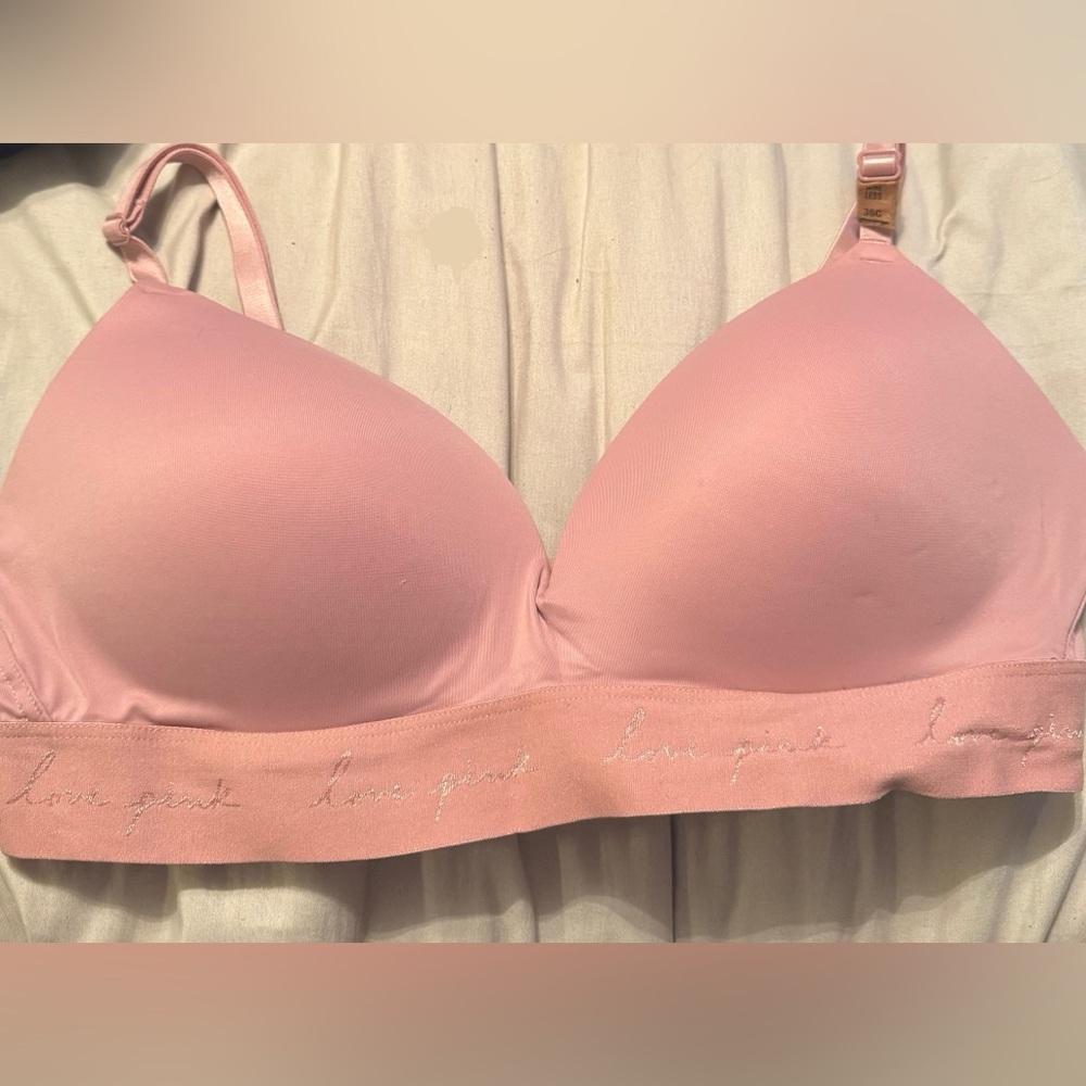 PINK wireless push up bra